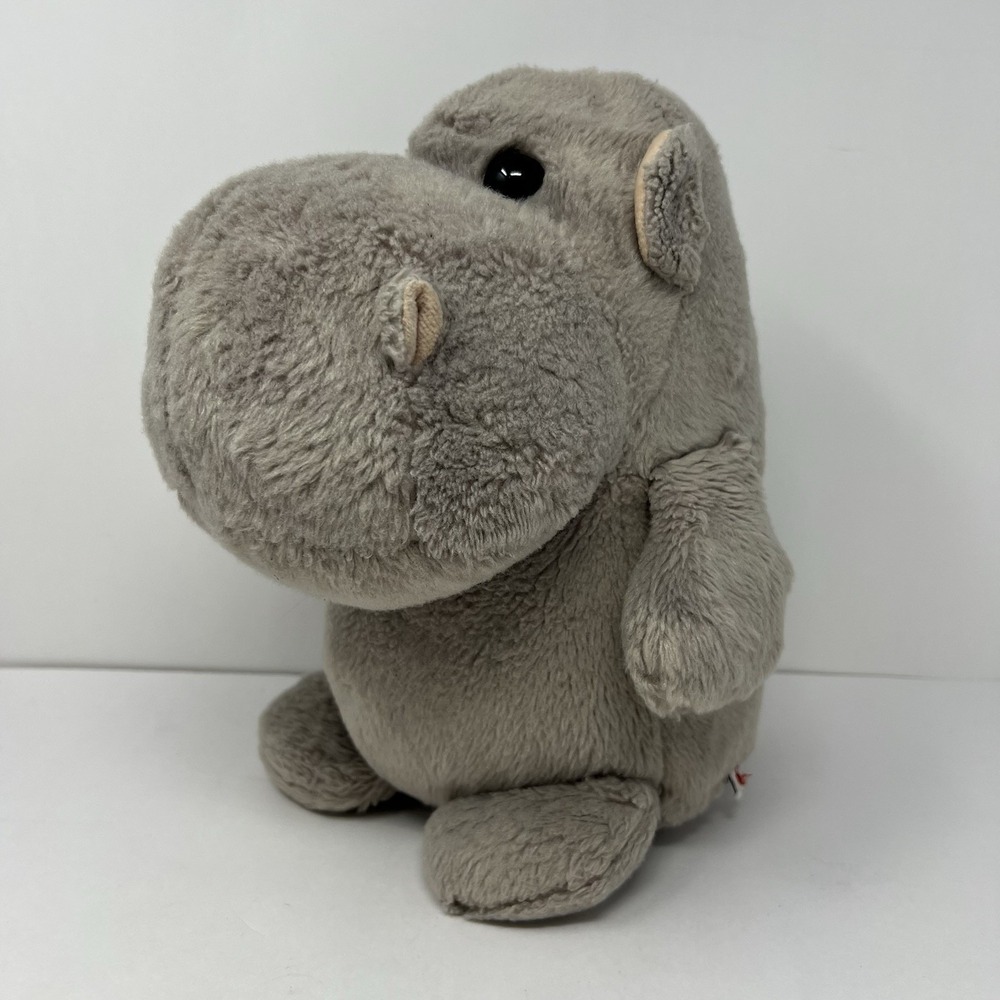 Gray Hippopotamus Hippo Fat Plush 11" Aurora Stuffed Animal Cuddly Soft Play Toy - Picture 15 of 16